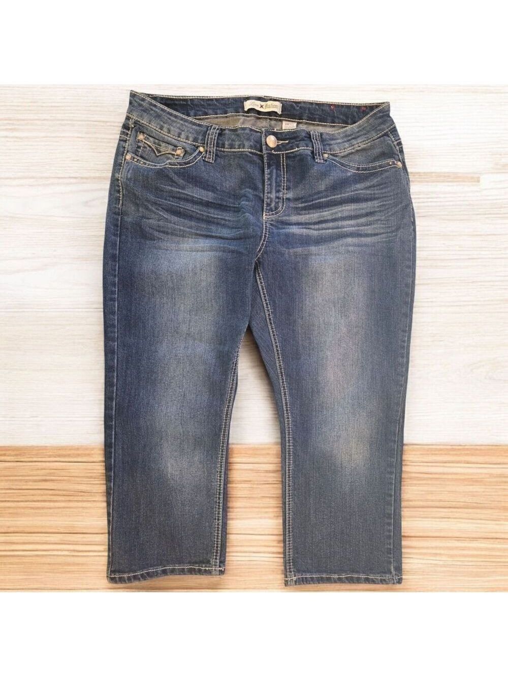 Love Nation Blue Tapered Ankle Cropped Jeans 18W #JEA9
